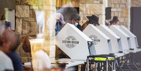 Voting booths in Travis County, Texas